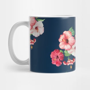 Beautiful Flowers On Blue Mug